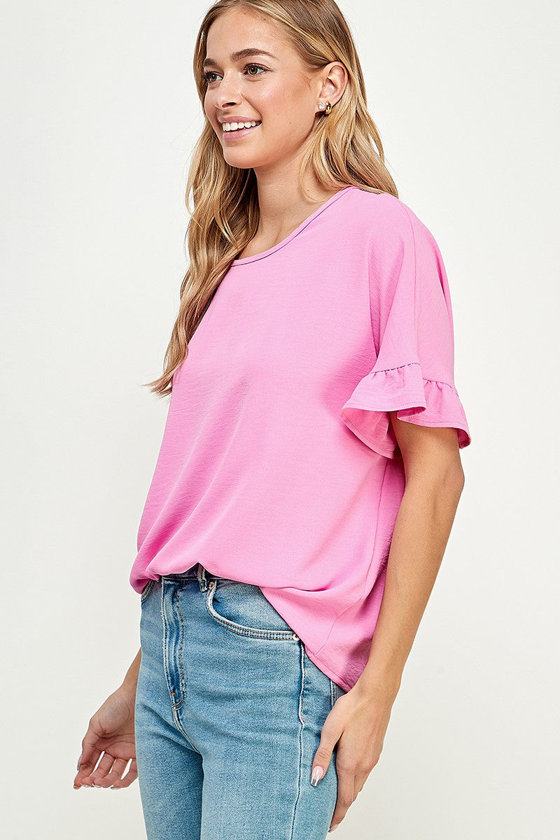 Pink Ruffle Top