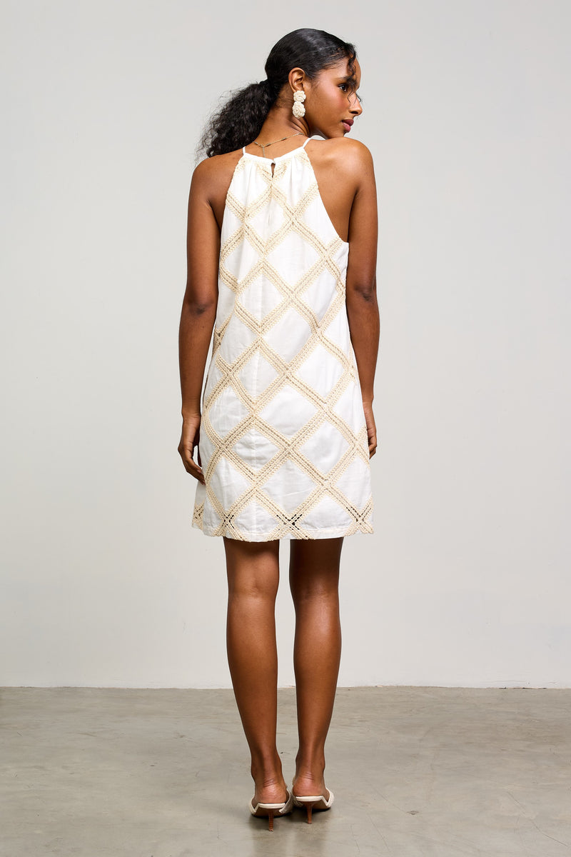 Crochet Patch Halter Dress