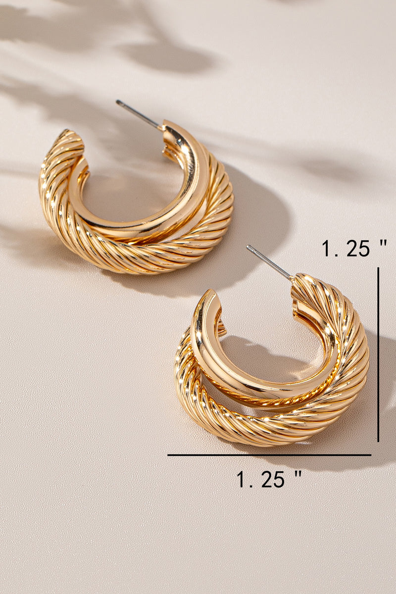 2 Layer Intertwined Hollow Hoop Earring