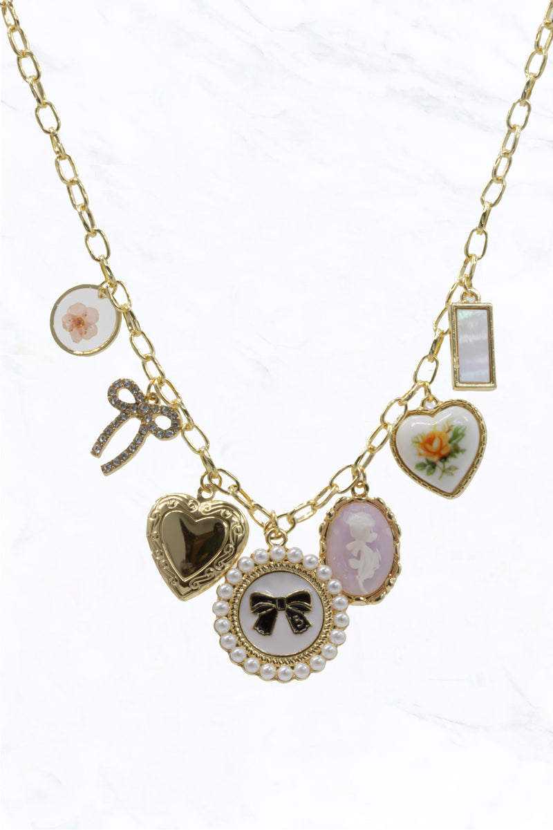 Gold Vintage Charm Necklace