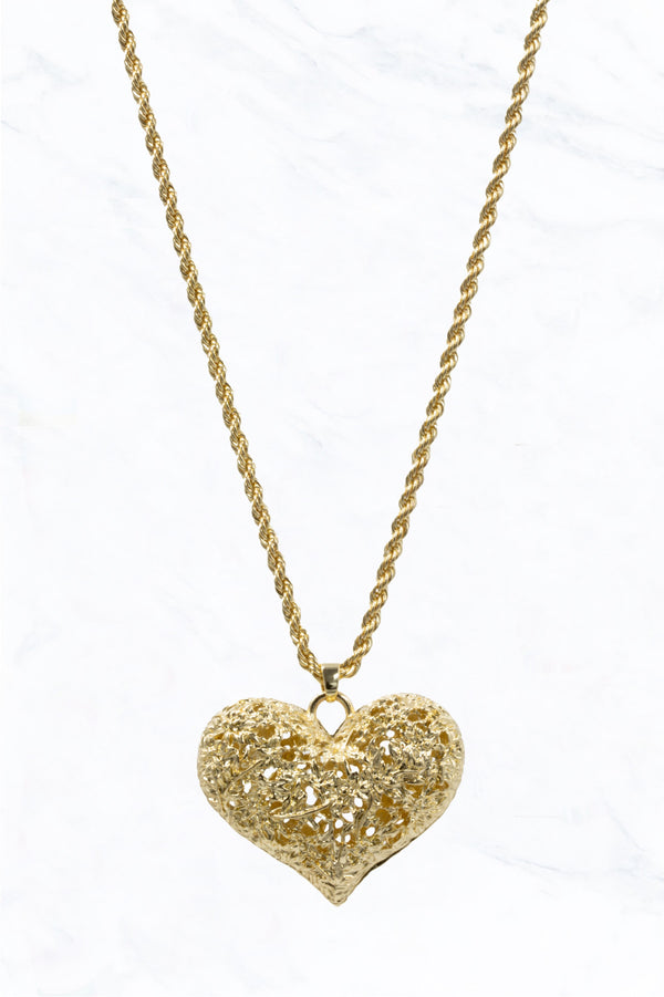 Gold Heart Pendant Necklace