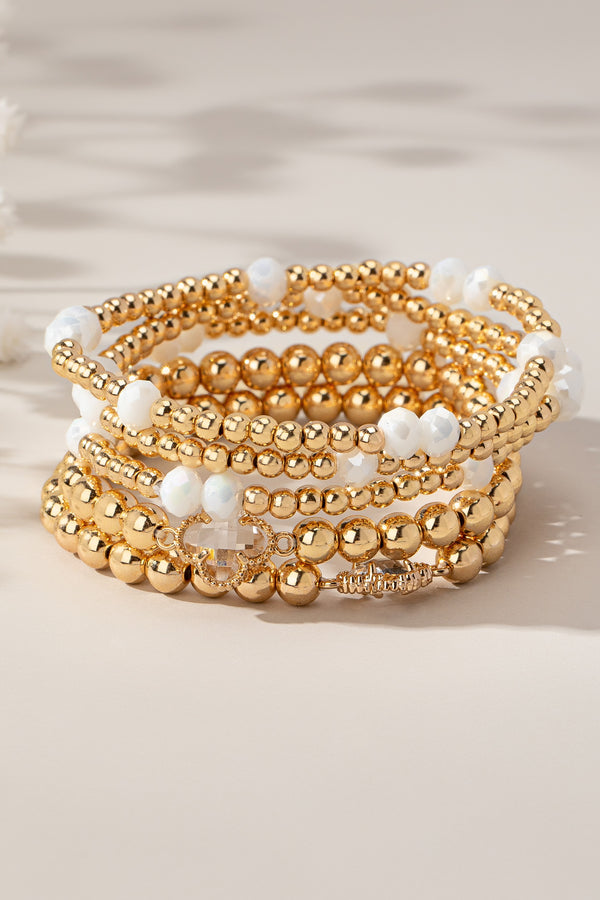 White Five Bracelet Set