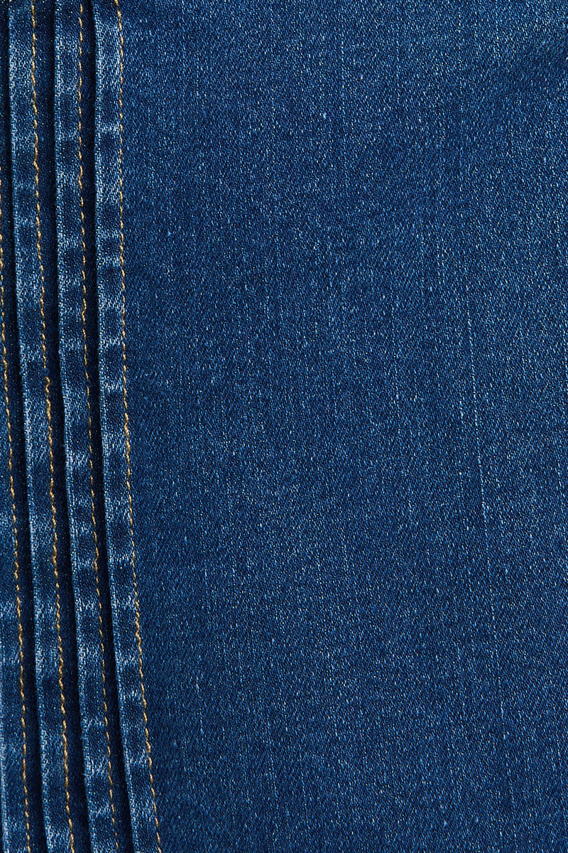 Denim Bustier Top Low Waist Denim Dress