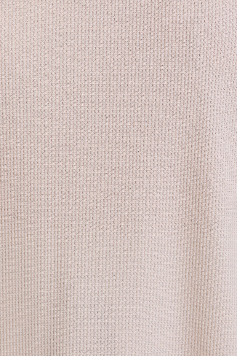 Cream Round Neck Roll Up Short Sleeve Top & Shorts