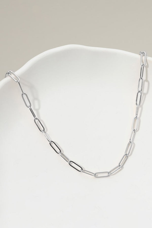 Silver Paperclip Chain Necklace