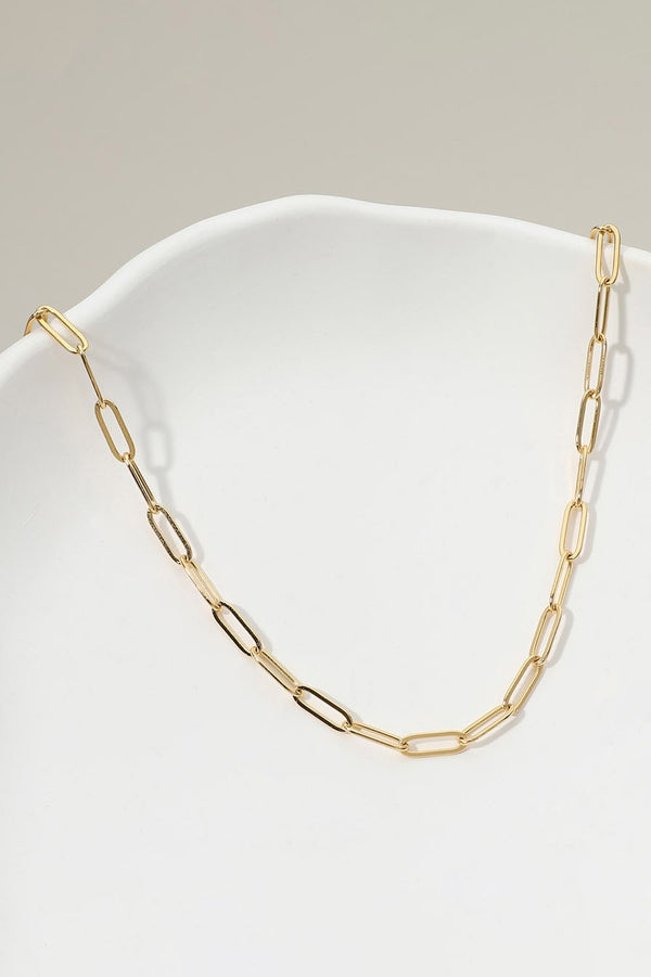 Gold Paperclip Chain Necklace