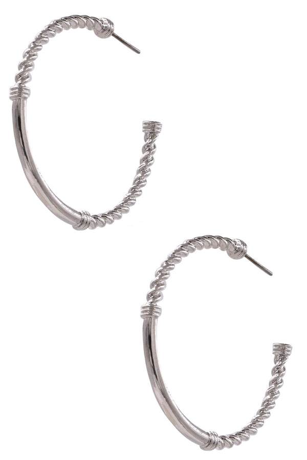 Metal Twisted Open Hoop Earrings