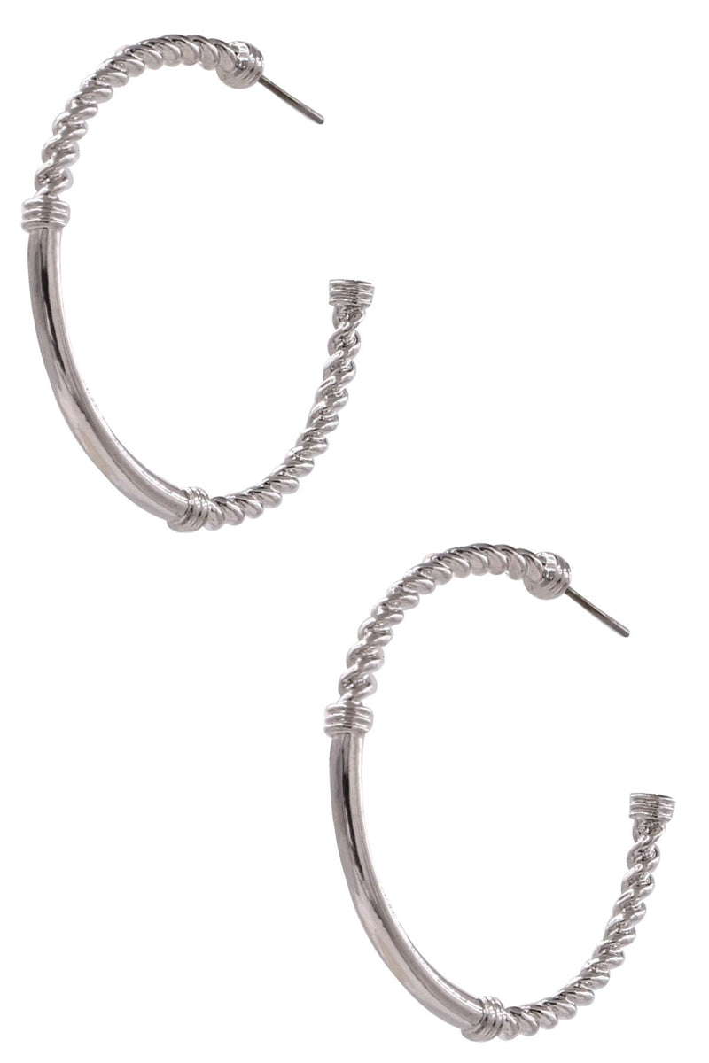 Metal Twisted Open Hoop Earrings