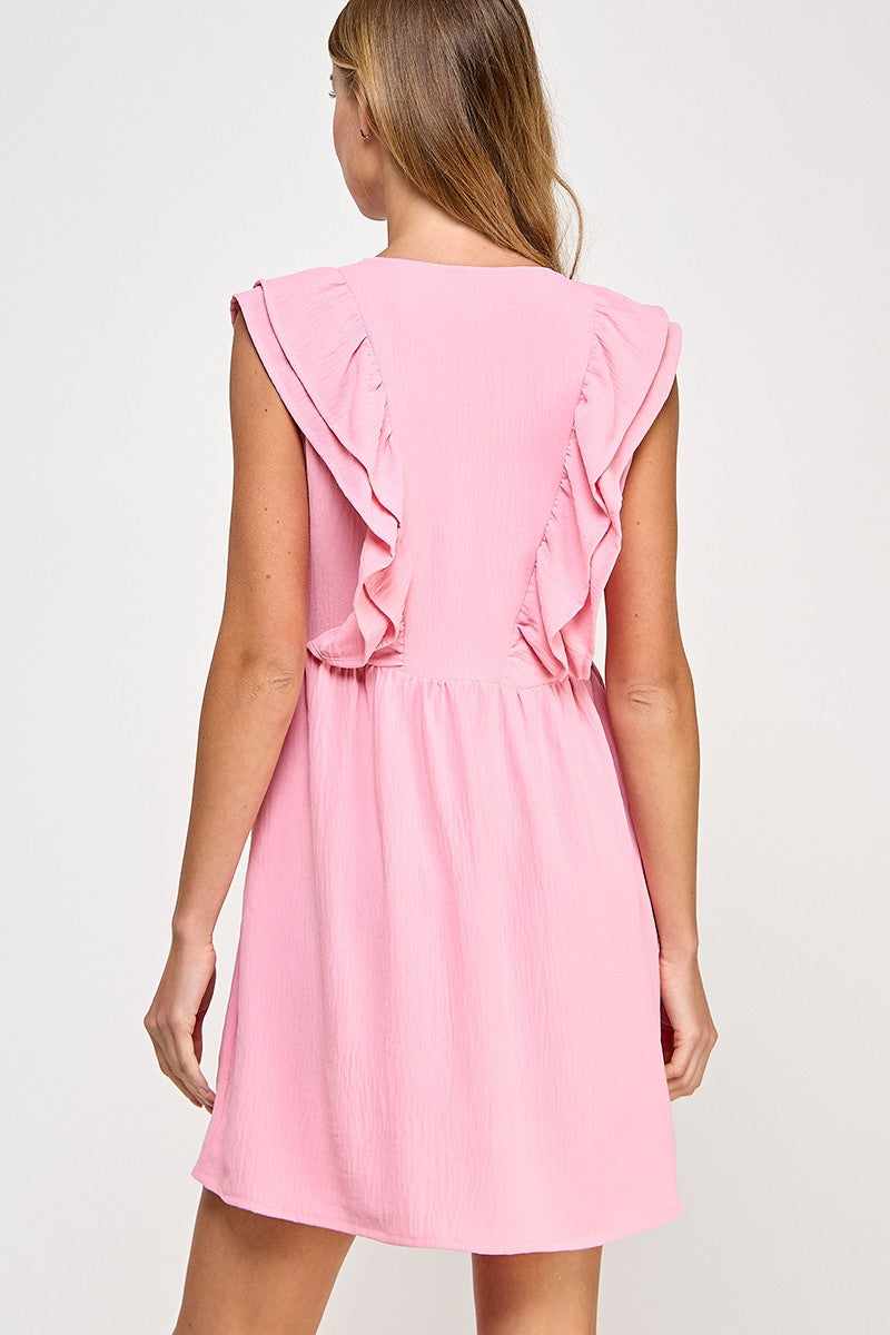Baby Pink Double Ruffle Dress