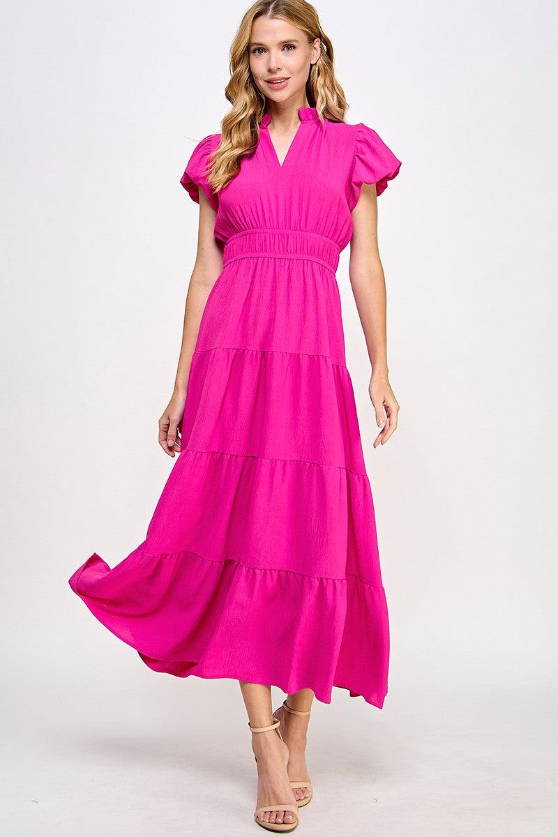 Beauty Hot Pink Maxi Dress