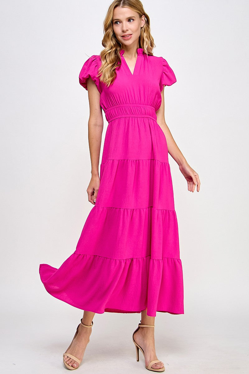 Beauty Hot Pink Maxi Dress
