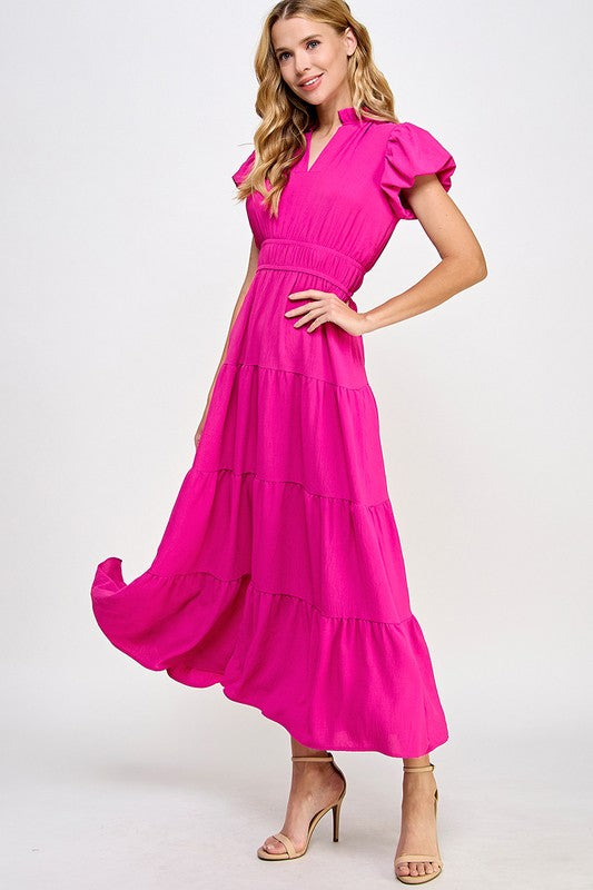 Beauty Hot Pink Maxi Dress
