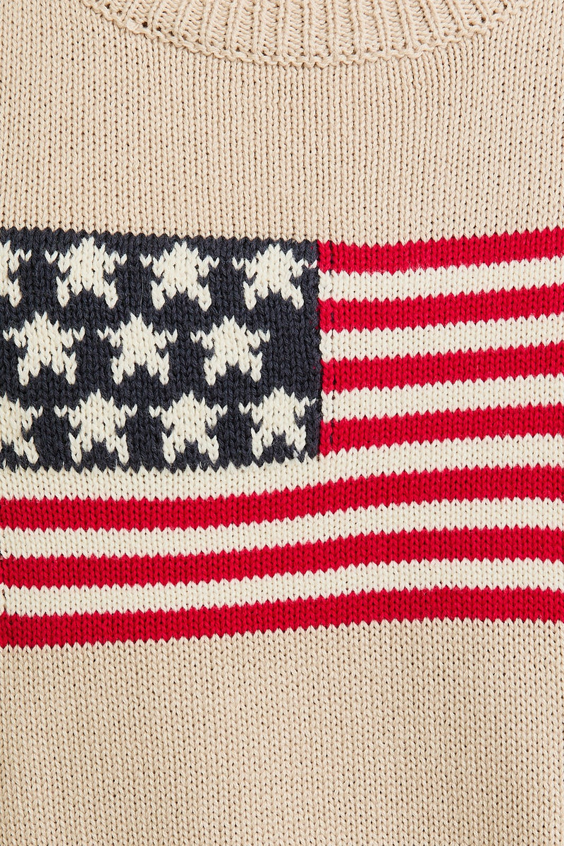 American Flag Sleeveless Sweater Top