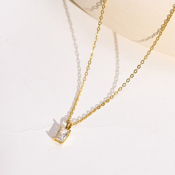 18k Stainless Steel Tarnish Free Clear Necklace