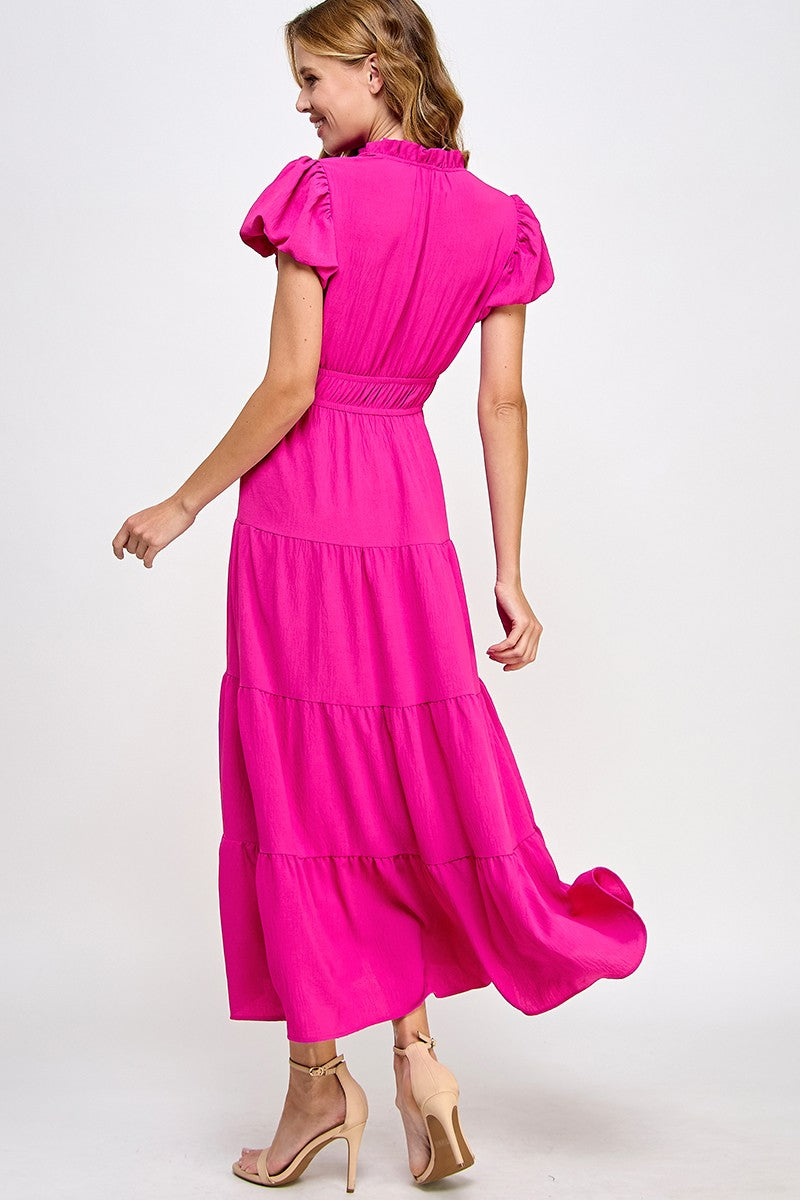 Beauty Hot Pink Maxi Dress