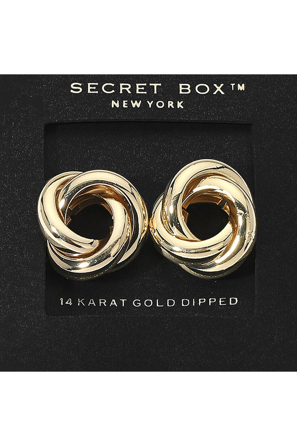 Secret Box_14k Gold Dipped Knot Stud Earrings