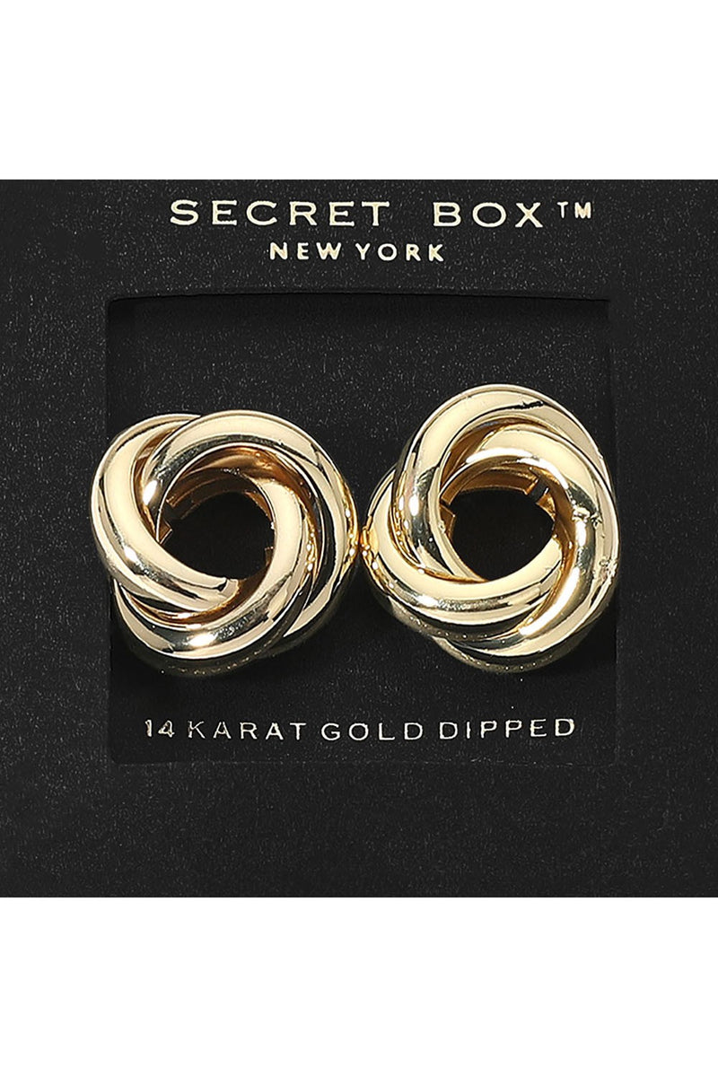 Secret Box_14k Gold Dipped Knot Stud Earrings