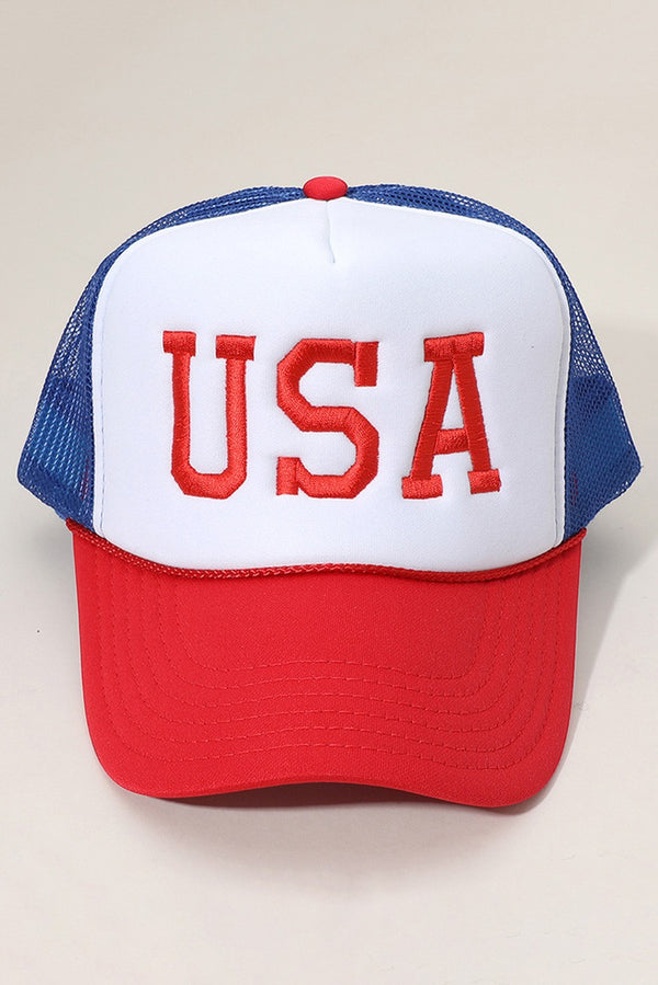 USA Embroidered Mesh Back Trucker Cap