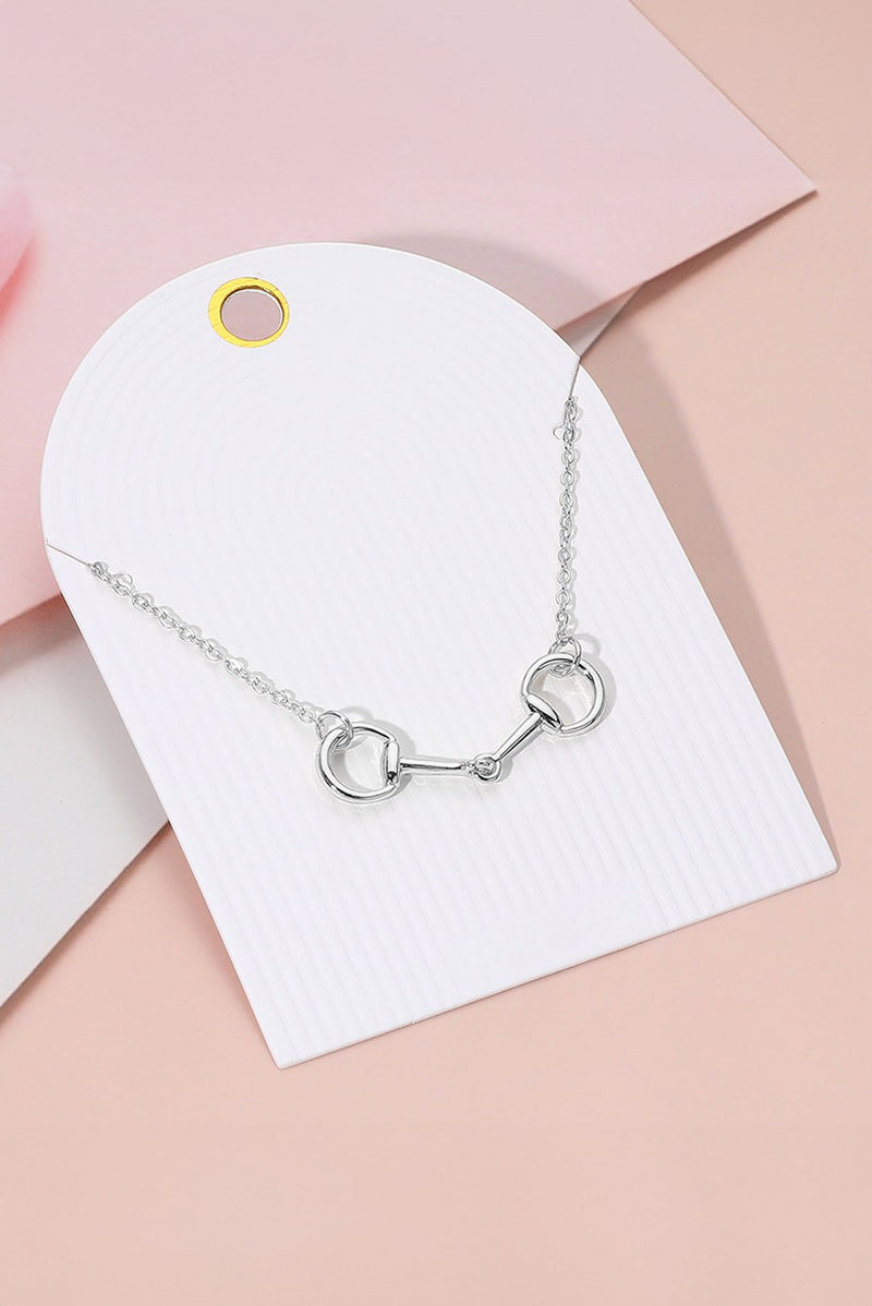 Metal Horsbit Silver Pendant Necklace
