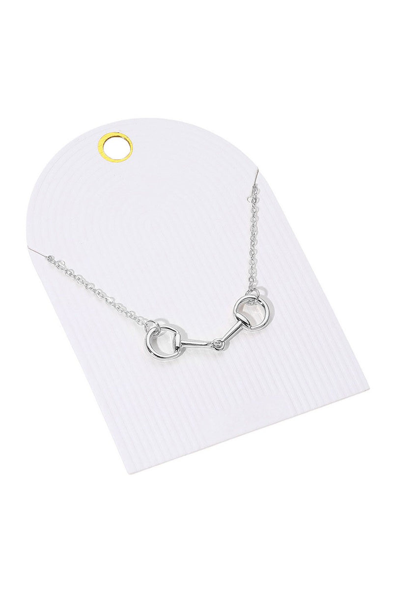 Metal Horsbit Silver Pendant Necklace