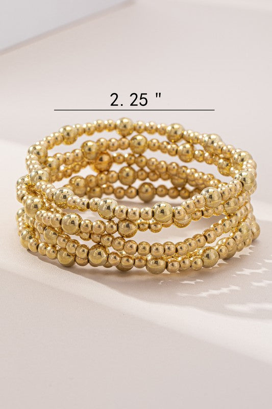 PINK FRIDAY Mixed Sizes Beaded Stretch Bracelet Set