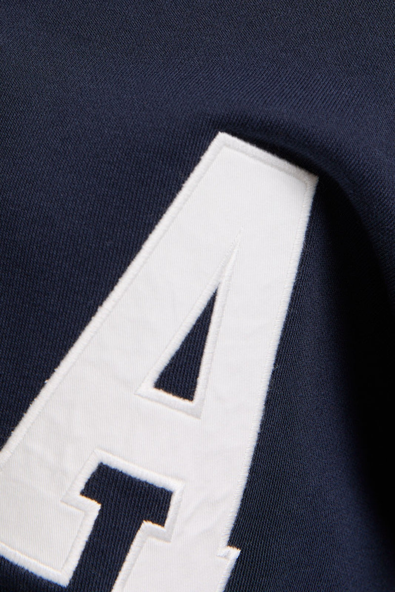 USA Navy Contrast Half Zip Oversized Sweatshirt