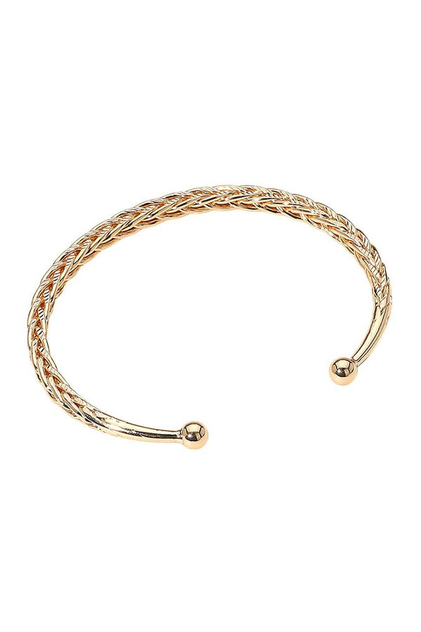 Gold Braided Cuff Bracelet