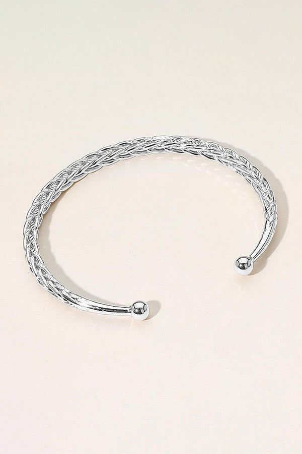 Silver Braided Cuff Bracelet