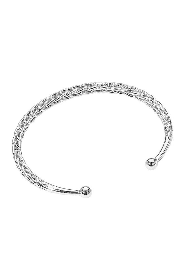 Silver Braided Cuff Bracelet