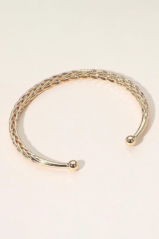 Gold Braided Cuff Bracelet