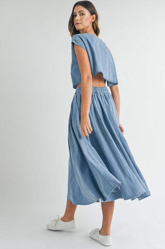 Mable I'm Choosing Happiness Denim Skirt
