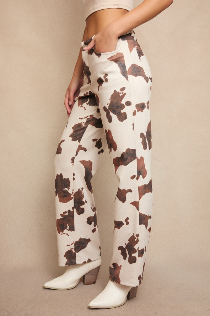 Le Lis Animal Print Low Waist Long Pants
