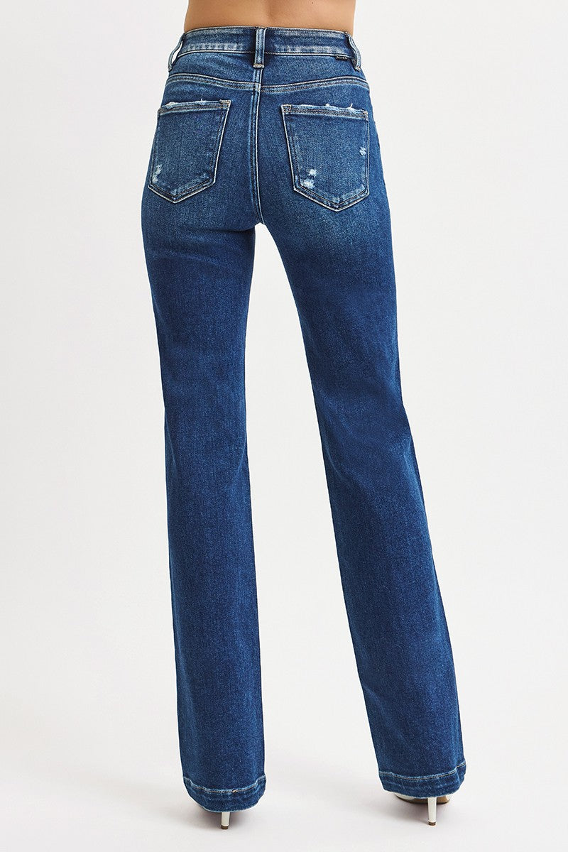Risen Tummy Control High Rise Straight Jeans