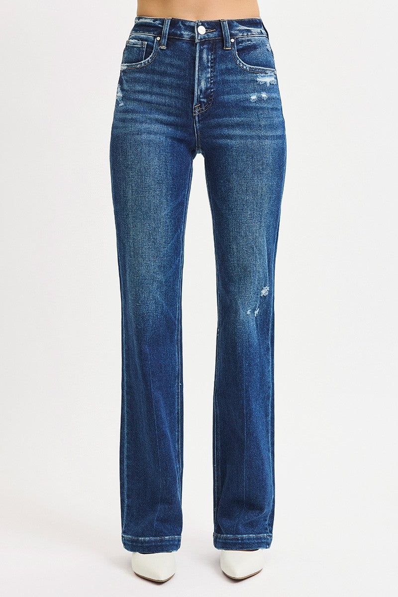Risen Tummy Control High Rise Straight Jeans