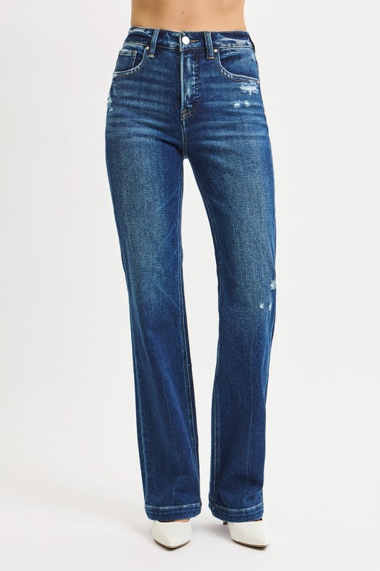 Risen Tummy Control High Rise Straight Jeans