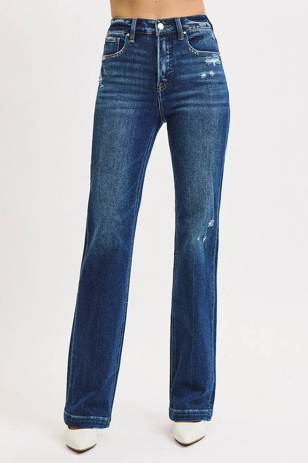 Risen Tummy Control High Rise Straight Jeans