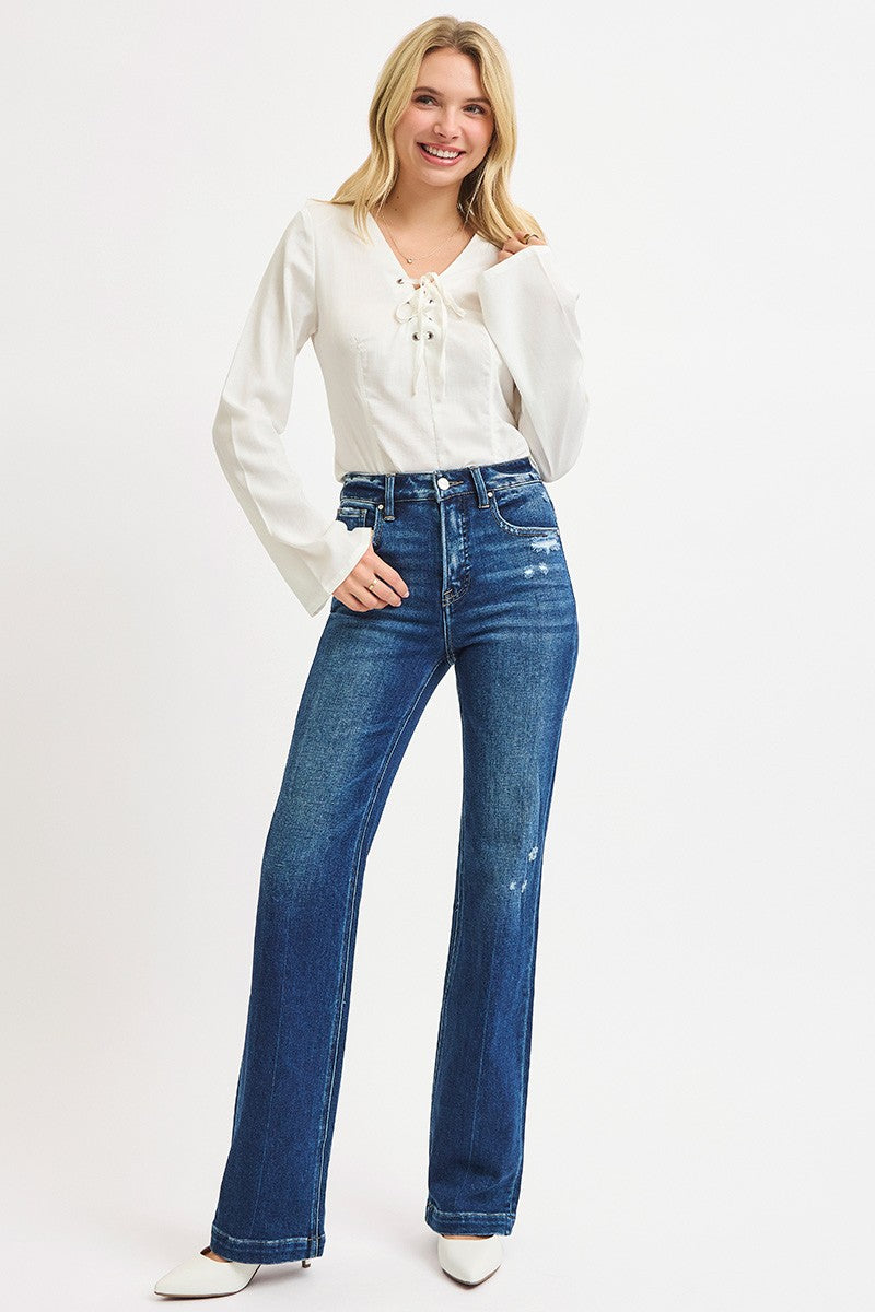 Risen Tummy Control High Rise Straight Jeans