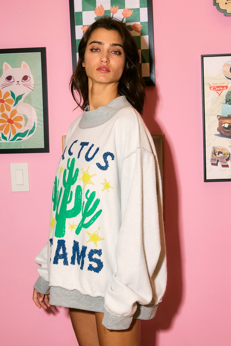 Bucketlist 'Cactus, Dreams' Graphic Reversible Sweatshirt