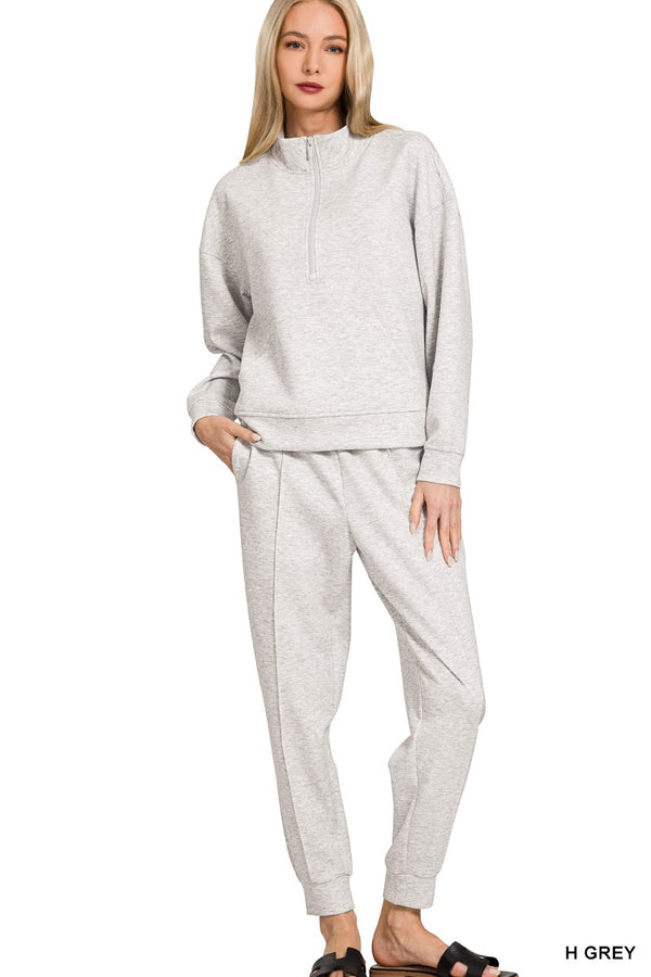 Easy Does It Heather Grey Scuba Jogger Pants