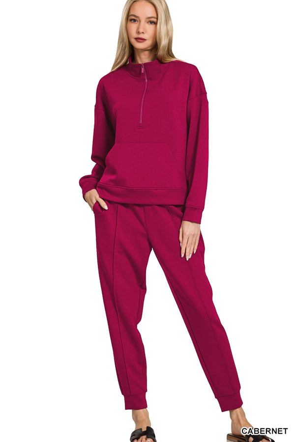 Easy Does It Cabernet Scuba Jogger Pants