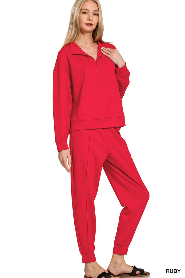 Easy Does It Ruby Scuba Jogger Pants