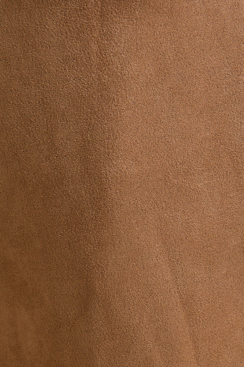 Le Lis Camel Low Waist Suede Boot Cut Pants