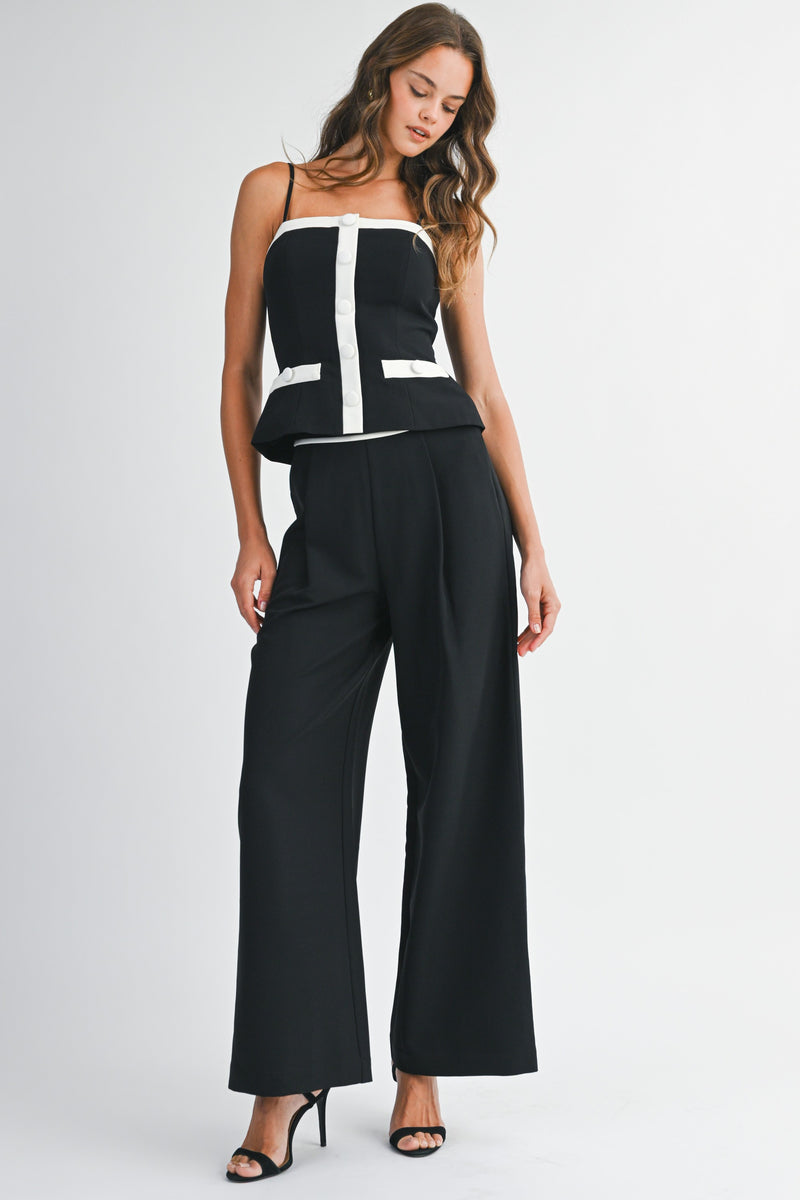 Mable Contrast Detail Pepum Top