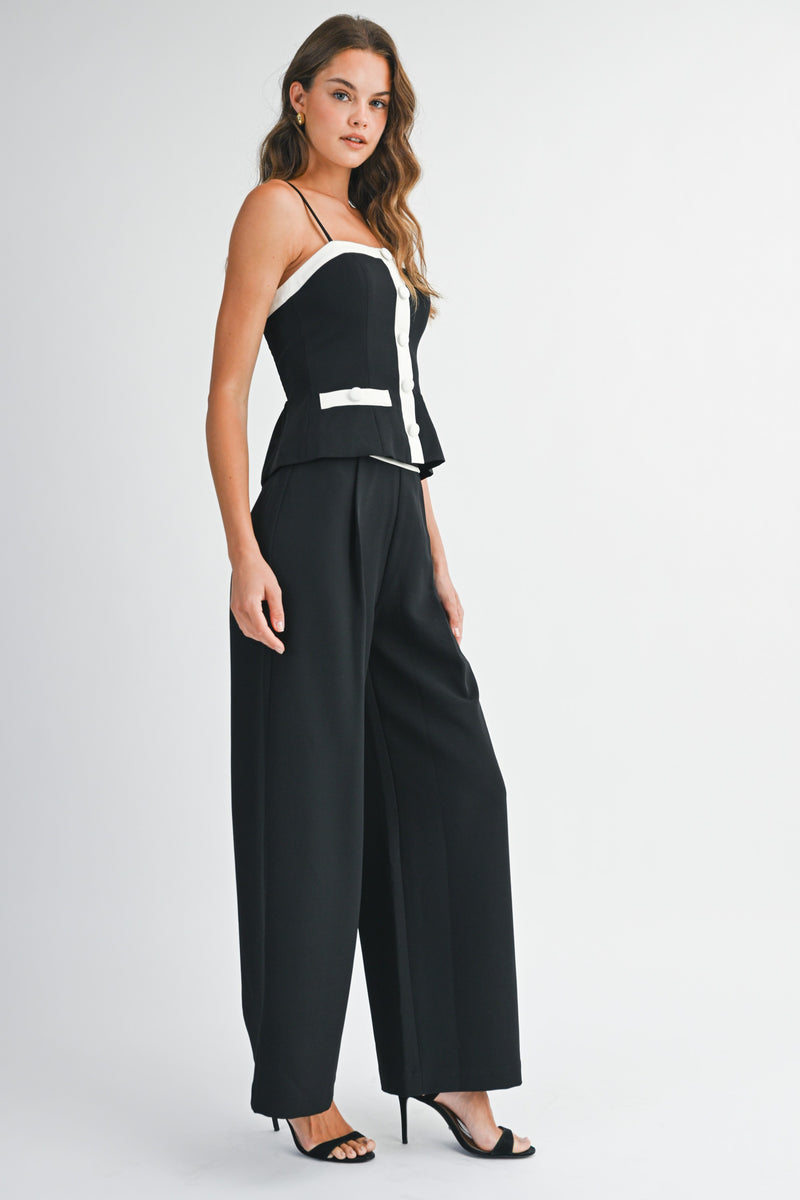 Mable Contrast Detail Pepum Top