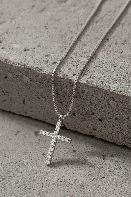 Waterproof Cross Pendant Box Chain Necklace