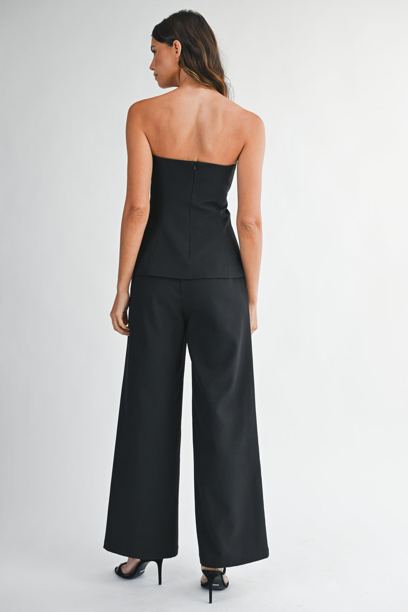 Mable Black Strapless Tailored Tube Top