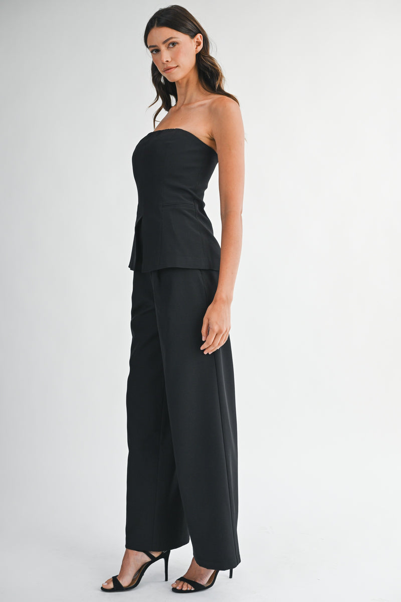 Mable Black Strapless Tailored Tube Top