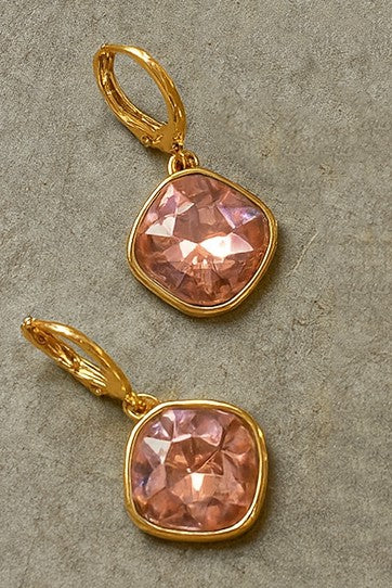 PINK FRIDAY Cushion-cut Gemstone Drop Earrings
