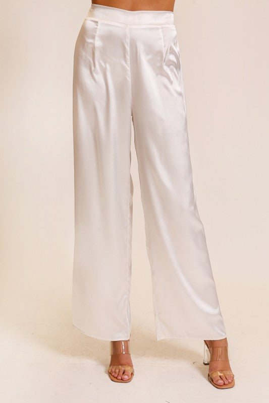 Special Occasions Ivory Satin Pants