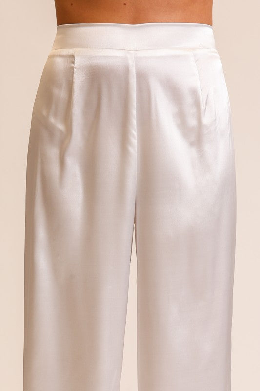 Special Occasions Ivory Satin Pants
